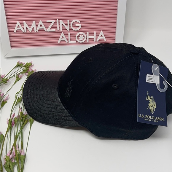 Brand NWT U.S Polo Assn. Black Hat/Cap - Picture 2 of 7